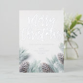 Sneeuwrug en prettige kerst folie uitnodiging (Staand Voorkant)