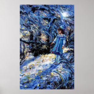 Sneeuwruimer in Snowy Winter Bossen Poster