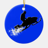 sneeuwruimer : poederspoor keramisch ornament (Voorkant)