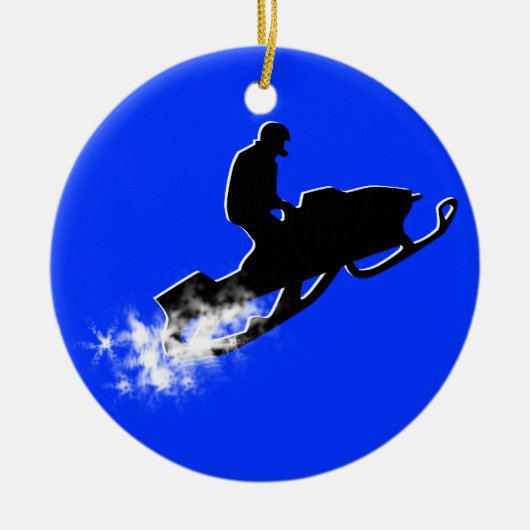 sneeuwruimer : poederspoor keramisch ornament (Voorkant)