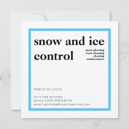 Sneeuwruiming, sneeuwploegen kaart (Achterkant)