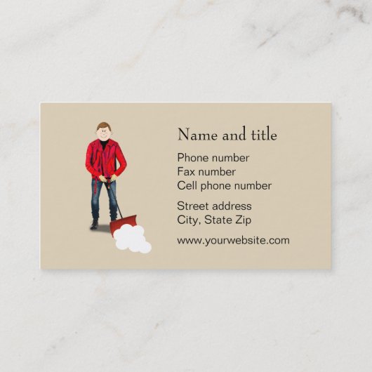 Sneeuwruimingsservice Visitekaartje (Achterkant)