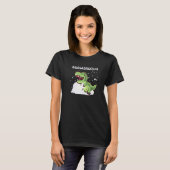 Sneeuwsaurus dinosaurus rex die in sneeuw kinder w t-shirt (Voorkant volledig)
