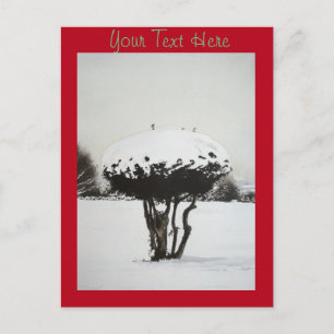 sneeuwscand voor seizoensgebonden landschappen op  feestdagenkaart