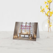 SNEEUWSCENE DOCHTER N FAMILIE KERST KAART (Gele Bloem)