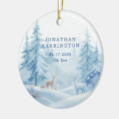 Sneeuwscène eerste kerst Baby foto Keramisch Ornament (Links)