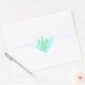 Sneeuwscène en -bomen die netjes met elkaar verbin hart sticker (Envelop)