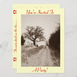 Sneeuwscène Fotografie Kerstmis Party Uitnodiging