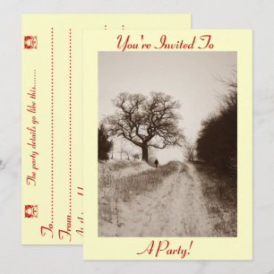 Sneeuwscène Fotografie Kerstmis Party Uitnodiging