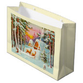 sneeuwscène groot cadeauzakje (Voorkant Gekanteld)