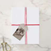 sneeuwscène in de atmosfeer bij kerstmis cadeaulabel (Met Touw)