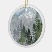 Sneeuwscène in de Ornament-berg Keramisch Ornament (Links)