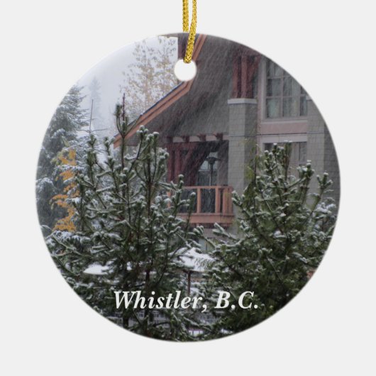 Sneeuwscène in Whistler, B.C. Keramisch Ornament (Voorkant)