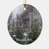 Sneeuwscène in Whistler, B.C. Keramisch Ornament (Links)