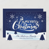 Sneeuwscène kerstKaart (Voorkant / Achterkant)