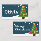 Sneeuwscène Kerstmis Plaatskaartje (Voorkant / Achterkant)