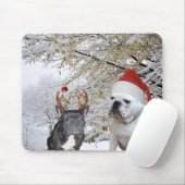 Sneeuwscène met bulldog muismat (Met muis)