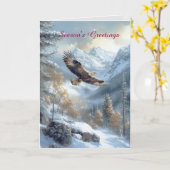 Sneeuwscène met Eagle Christmas Kaart (Gele Bloem)