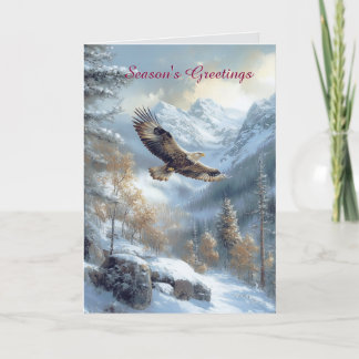 Sneeuwscène met Eagle Christmas Kaart