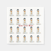 sneeuwscène met een fijne glimlach op kerst servet (Voorkant)