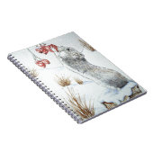 Sneeuwscène met een korte muis, seizoensgebonden w notitieboek (Rechterzijde)