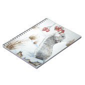 Sneeuwscène met een korte muis, seizoensgebonden w notitieboek (Linkerzijde)