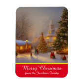 Sneeuwscène met kerstbomen in het dorp Quaint Magneet (Verticaal)