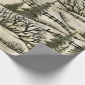 Sneeuwscène met kerstinslag cadeaupapier (Hoek)