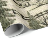 Sneeuwscène met kerstinslag cadeaupapier (Rol Hoek)