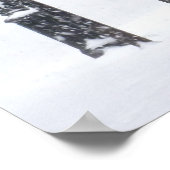 Sneeuwscène met Old Street Light Poster (Hoek)