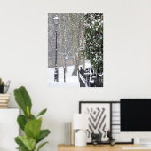 Sneeuwscène met Old Street Light Poster (Thuiskantoor)