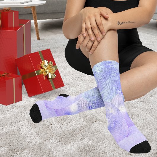 Sneeuwscène met Ornamenten en Blue Tint Snow Sokken