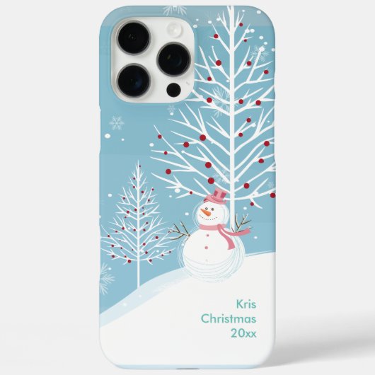 Sneeuwscène met Snowman-kersttelefoontas Case-Mate iPhone Case (Achterkant)