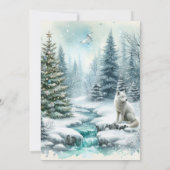 Sneeuwscène met vos Winter Solstice-diner  Kaart (Achterkant)