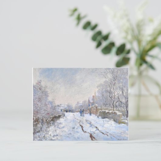 Sneeuwscène-Monet Feestdagenkaart (Staand voorkant)