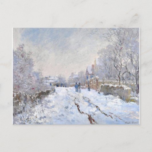 Sneeuwscène-Monet Feestdagenkaart (Voorkant)
