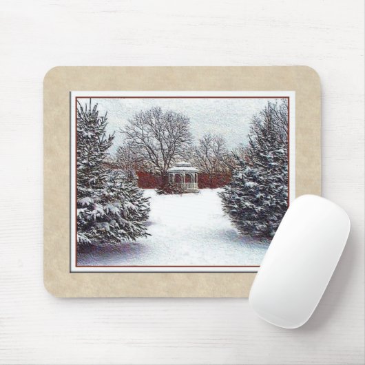 Sneeuwscene Mousepad Muismat (Met muis)