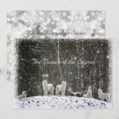  sneeuwscène Natuur Wolven personaliseren Naam Feestdagenkaart (Voorkant / Achterkant)