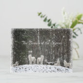  sneeuwscène Natuur Wolven personaliseren Naam Feestdagenkaart (Staand voorkant)