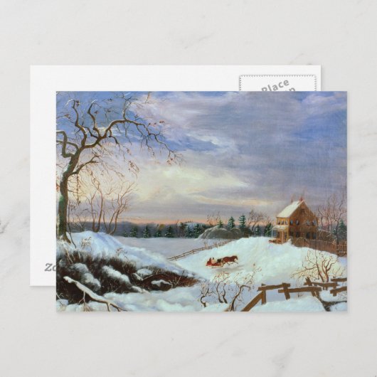 Sneeuwscène, New England Briefkaart (Voorkant / Achterkant)