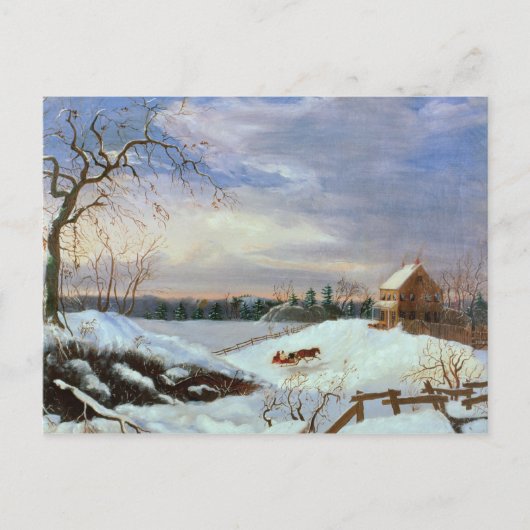 Sneeuwscène, New England Briefkaart (Voorkant)