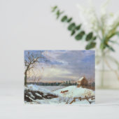 Sneeuwscène, New England Briefkaart (Staand voorkant)