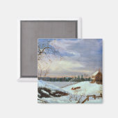 Sneeuwscène, New England Magneet (Voorkant / Achterkant)