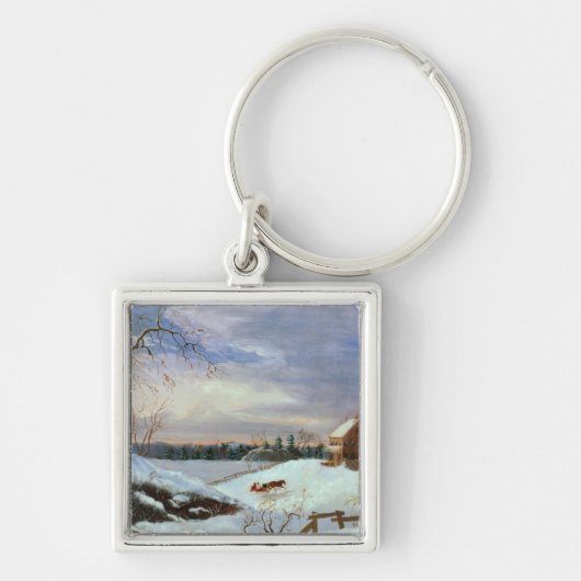 Sneeuwscène, New England Sleutelhanger (Voorkant)