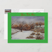 sneeuwscène op het platteland tijdens kerstmis feestdagenkaart (Voorkant / Achterkant)