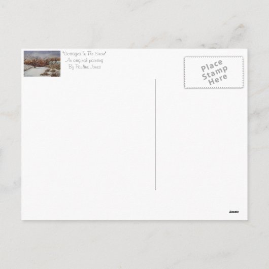 sneeuwscène op het platteland tijdens kerstmis feestdagenkaart (Achterkant)