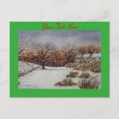 sneeuwscène op het platteland tijdens kerstmis feestdagenkaart (Voorkant)