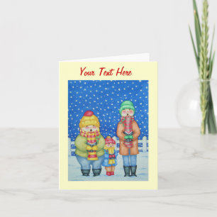 sneeuwscène rond kerst feestdagen kaart