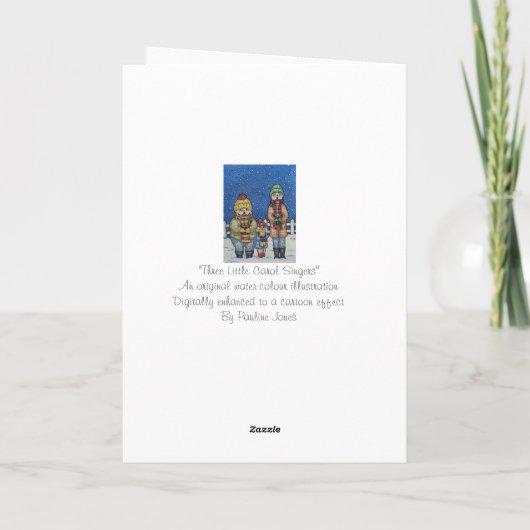 sneeuwscène rond kerst feestdagen kaart (Achterkant)