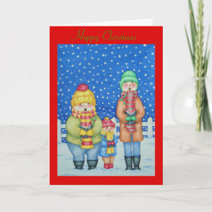 sneeuwscène rond kerst feestdagen kaart